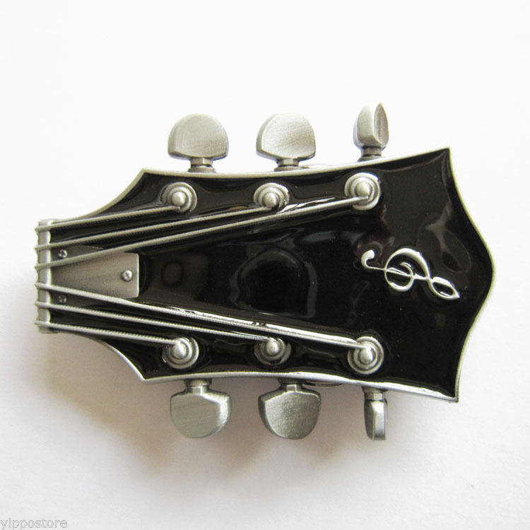 Original Black Guitar Head Metal Belt Buckle