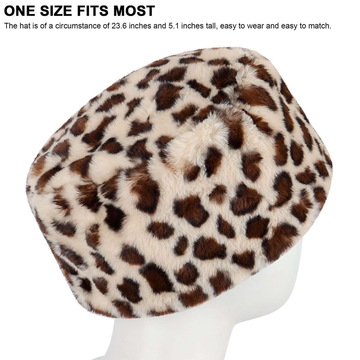Women Russian Fluffy Faux Fur Headband Hat Ladies Winter Outdoor Ski Warm Cap