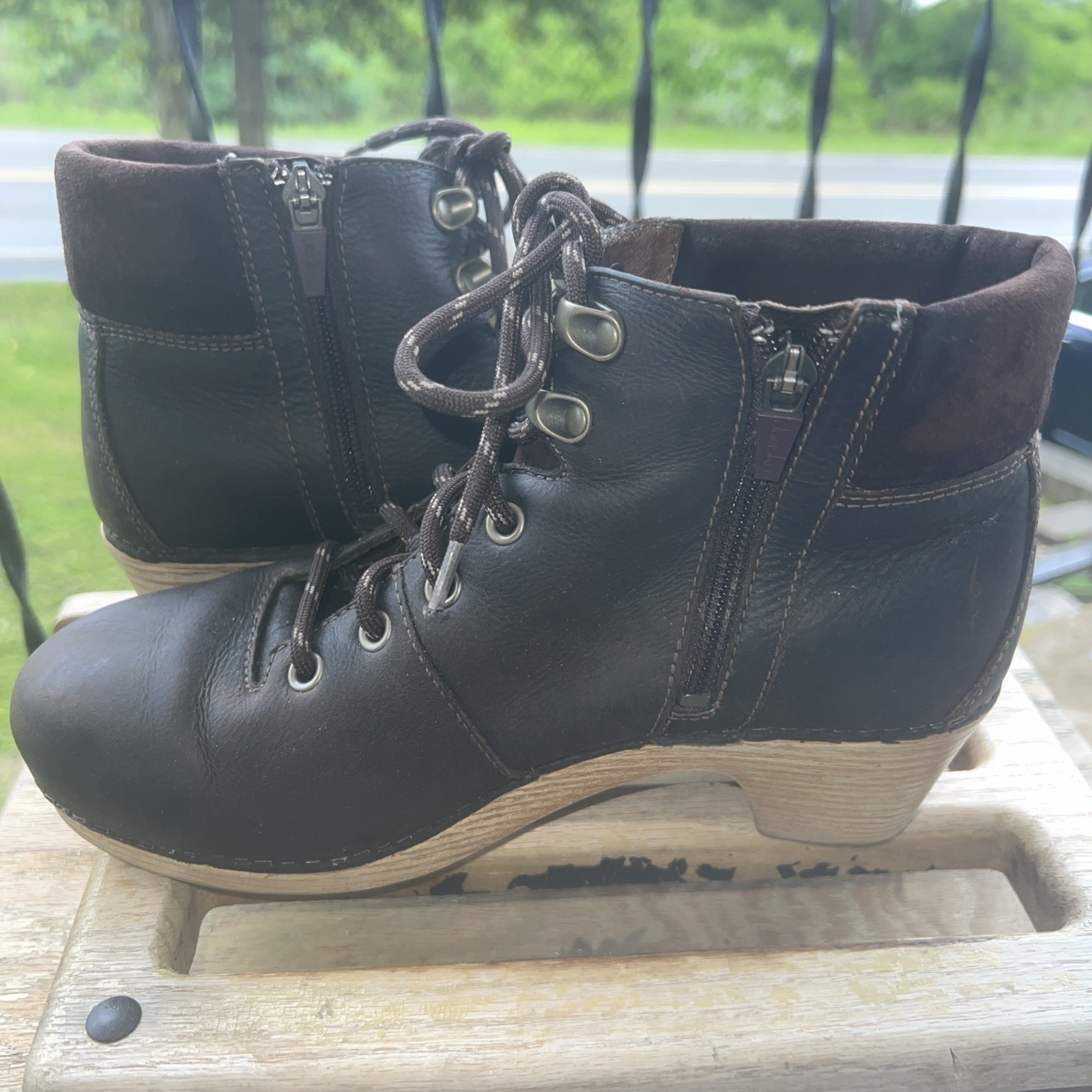 Dansko “Mikayla” Dk Brown Oiled Leather Heeled Boots Eu Size 38, USA 7