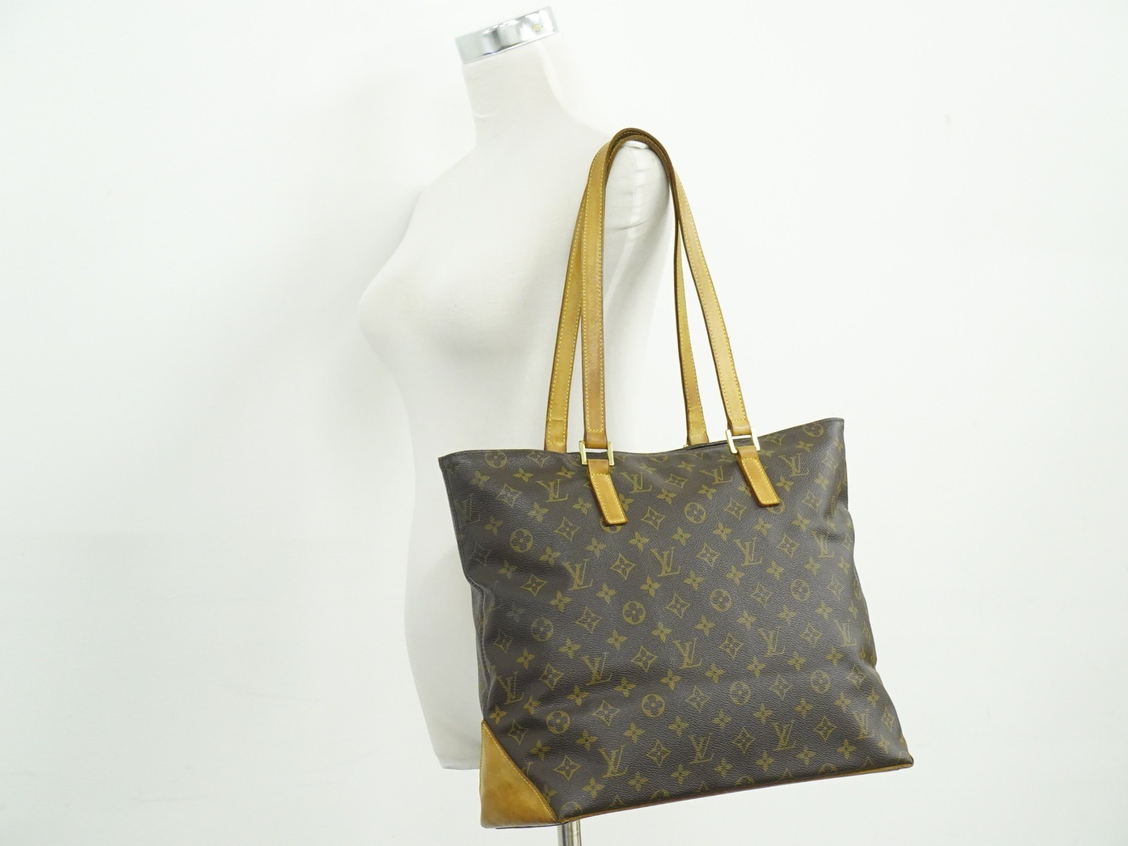 Louis Vuitton Cabas Mezzo M51151 Monogram Canvas Shoulder Tote Bag Brown