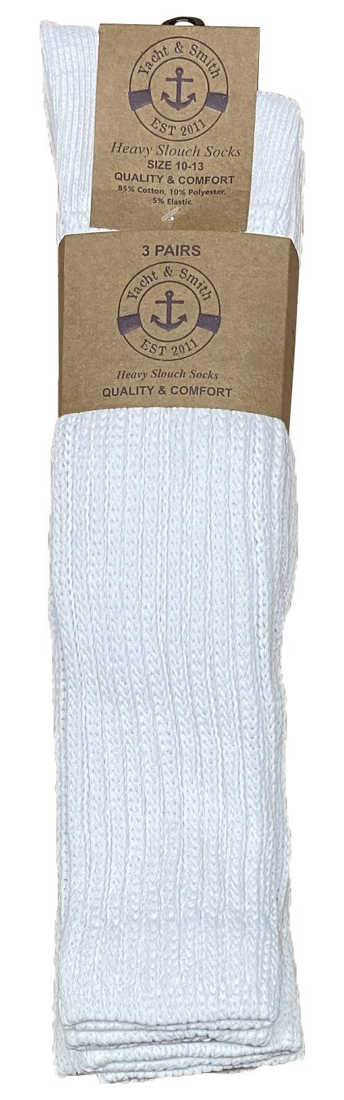 Yacht & Smith 12 Pairs Men’s Cotton Extra Heavy Slouch Socks, Boot Sock, (10-13)