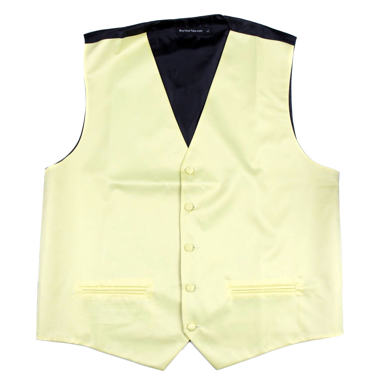 Men’s Solid Sunshine Yellow Satin Tuxedo Vest Formals Weddings Proms Waistcoat