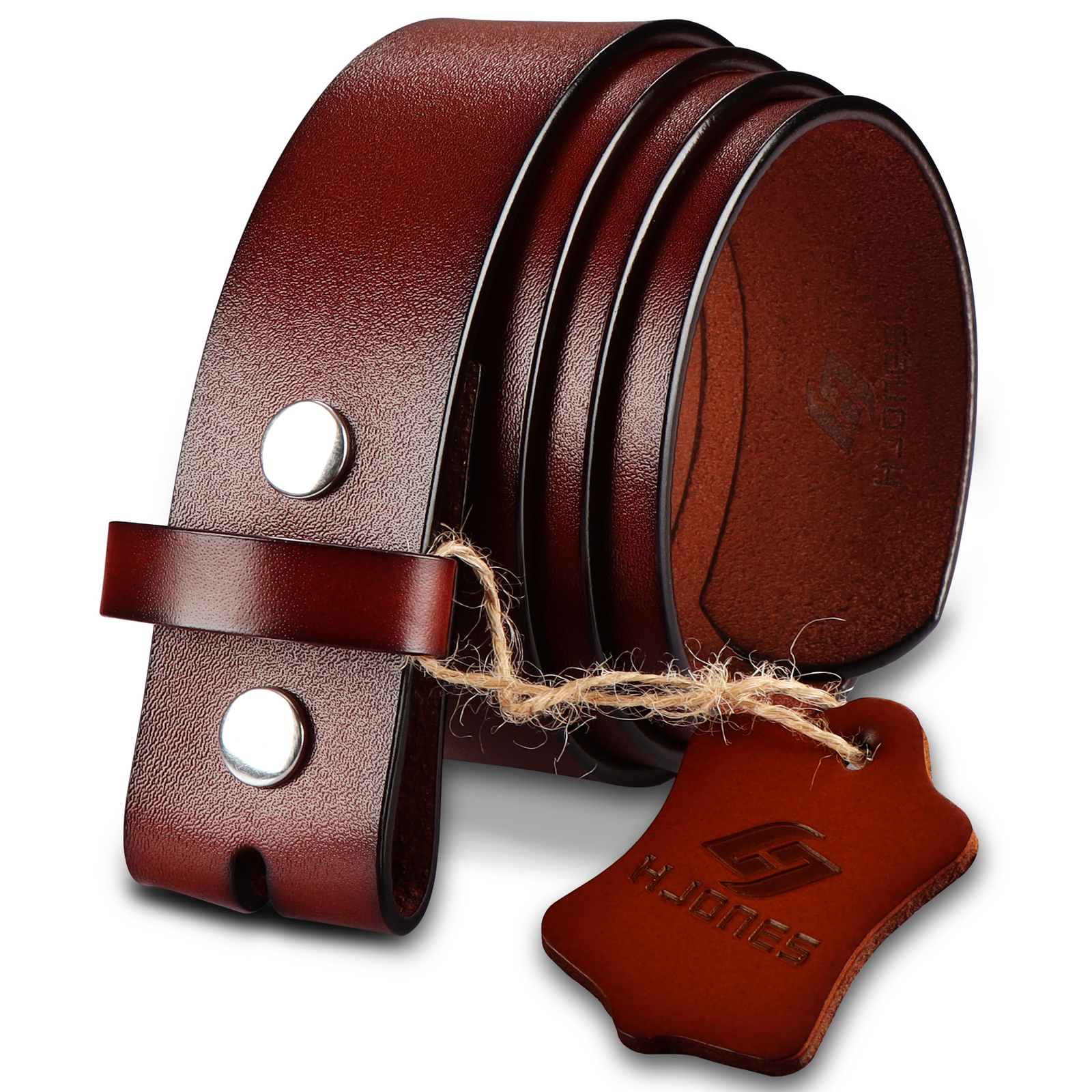 HJONES 38mm Men’s Replacement Belt Leather Belt Strap Without Buckle 1 1/2” Wide