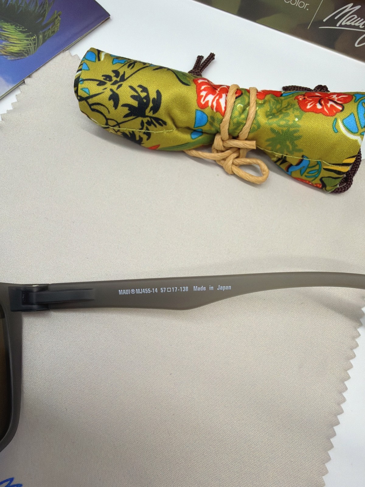 Maui Jim MJ455-14 HONOKALANI Polarized Sunglasses Grey Frames Blue Lens