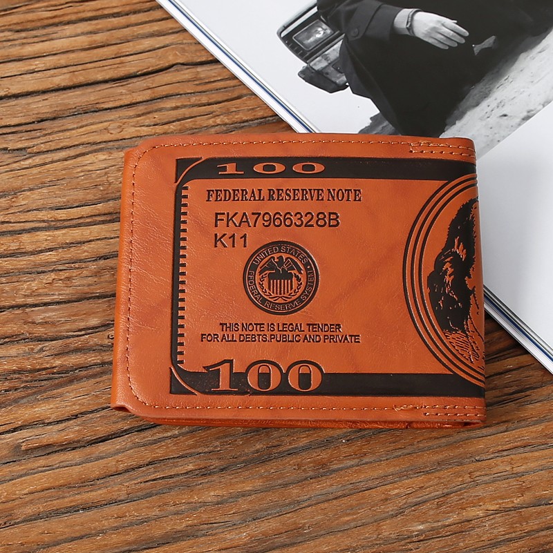 Men’s Novelty US 100 Dollar Wallet PU Leather Card Holder Bill Money Billfold US