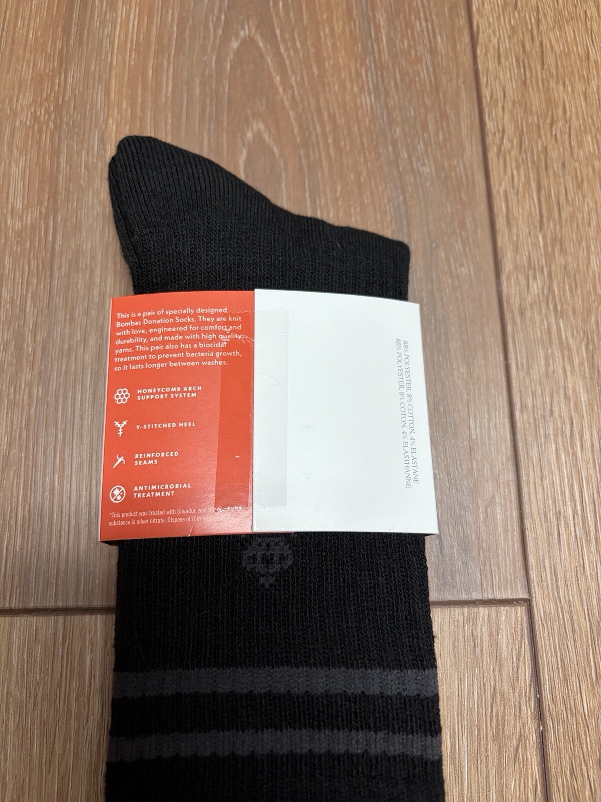 New 5 Pairs Bombas Socks Calf Crew Honeycomb Arch Support Black Unisex Size M