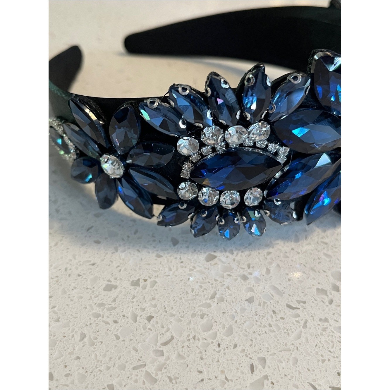 Embellished navy Blue Crystal Headband