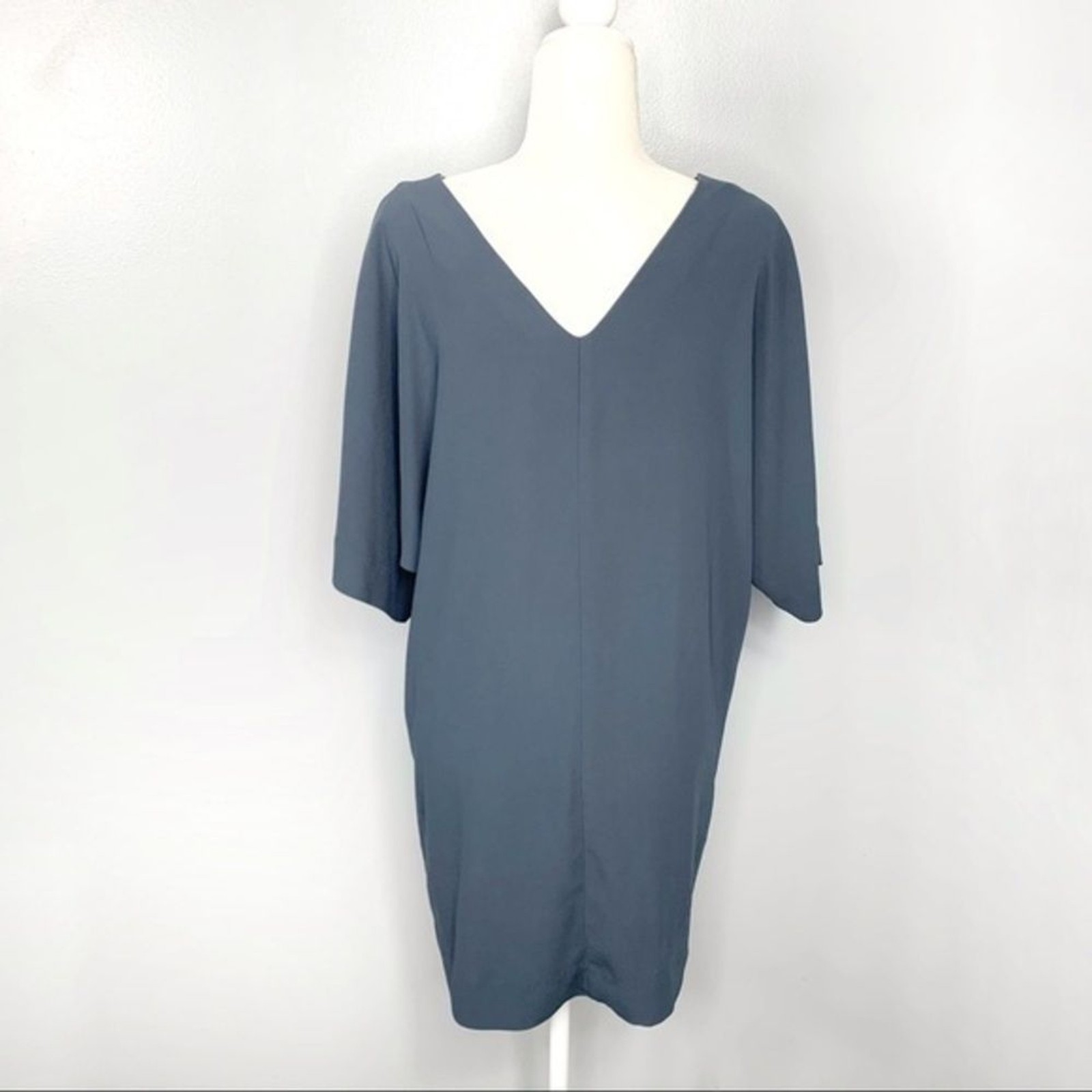 Forever 21 Blue Grey Oversized V Neck Shift Dress Tunic Minimalist Boho Style S