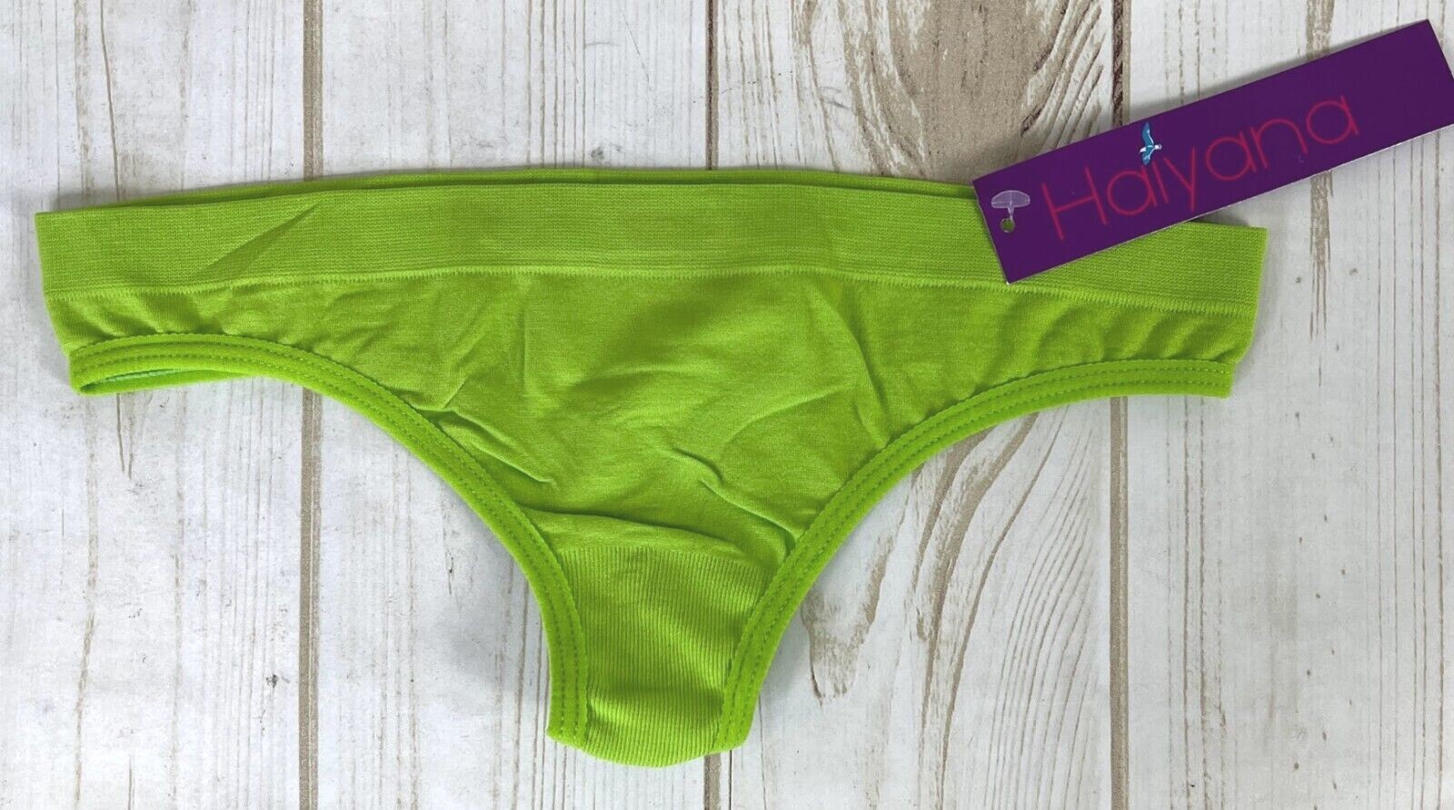 New Haiyana Women’s Lime Green Thong Panties Size S / M Sexy G-String NWT H7
