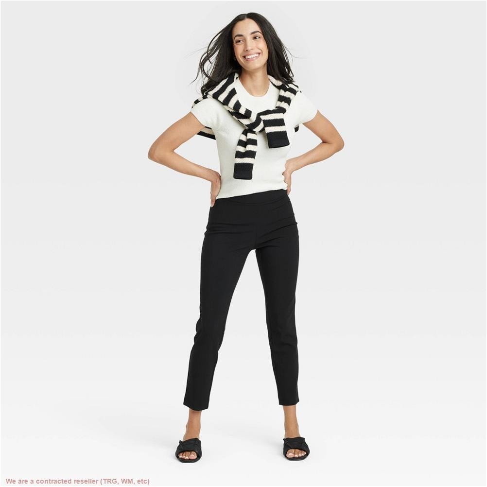 Women’s High-Rise Skinny Ankle Pull-On Pants – A New Day Black 10 *SEE DEAL!!!*