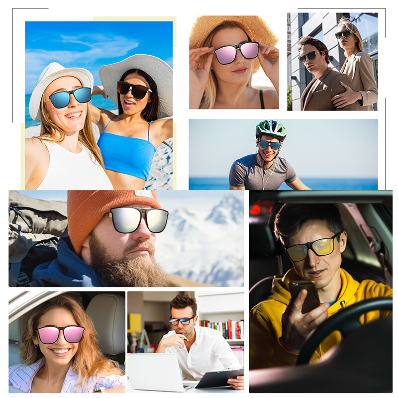 Polarized Clip-on Sunglasses Anti-Glare UV Protection Square Clip On Sun Glasses