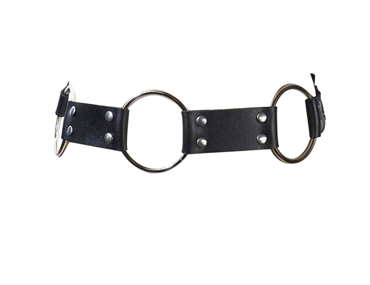 Women’s Punk Rocker Grommet Leather Waist Belts with Metal Chains Tassel Adjusta