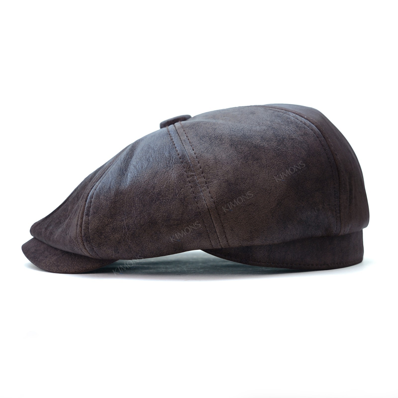 Heavy Newsboy PU Leather Ivy Hat Cap Duckbill Gatsby Golf Driving Flat Cabbie