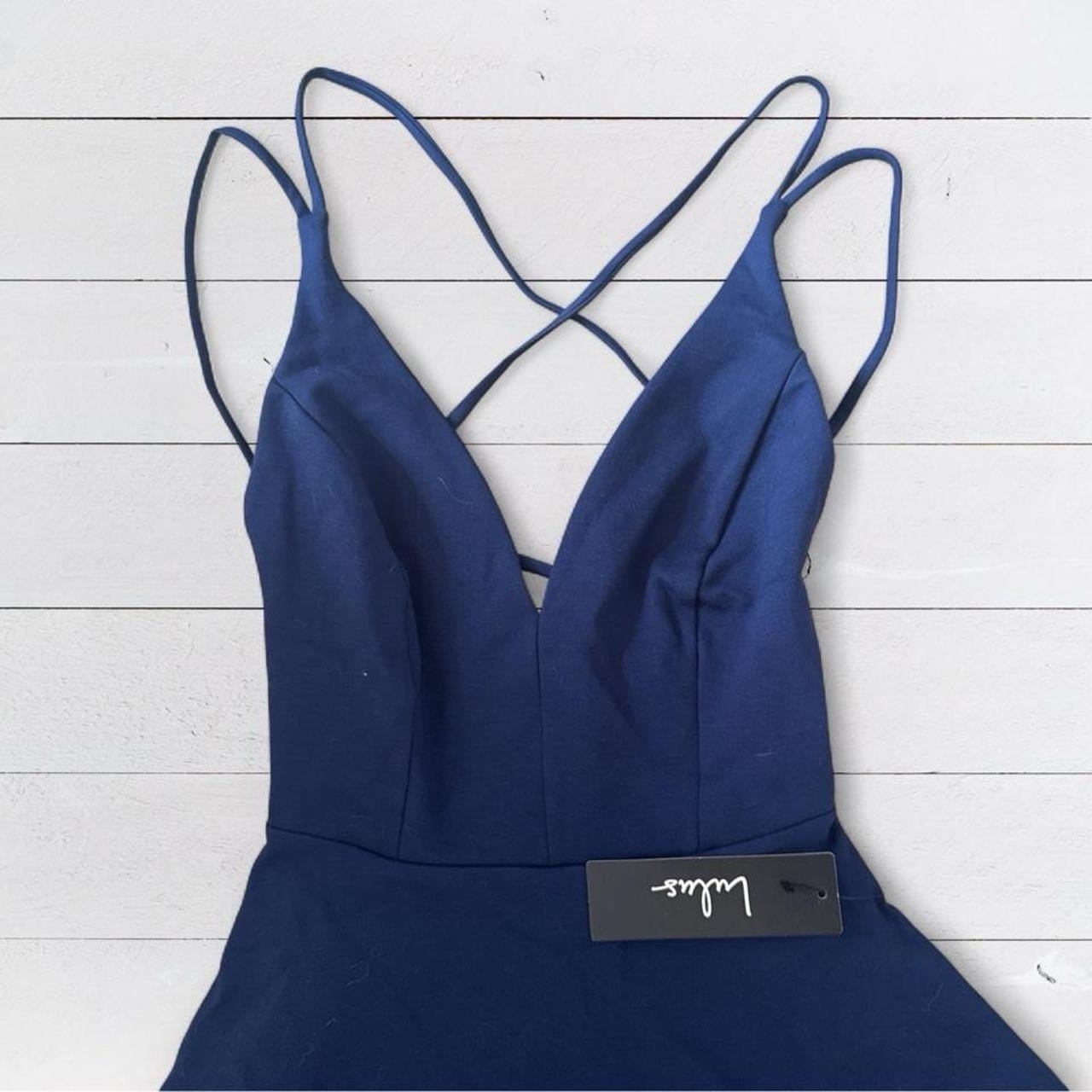 NWT XS Lulus Navy Blue Strappy Dress
