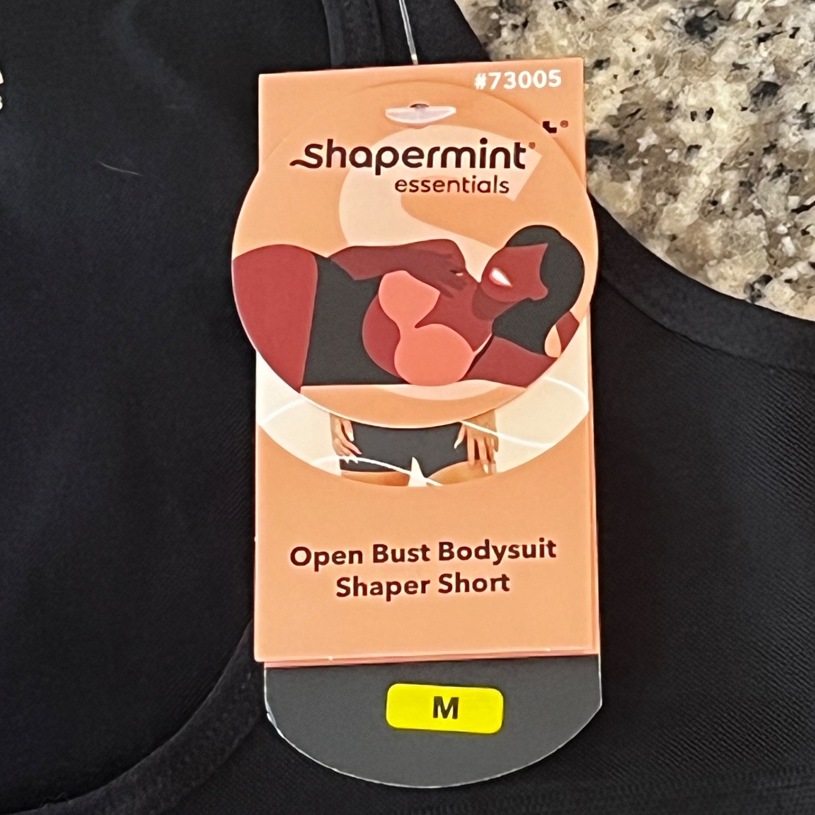 NWT Shapermint Open Bust Bodysuit Shaper Shorts Womens Medium Black #73005
