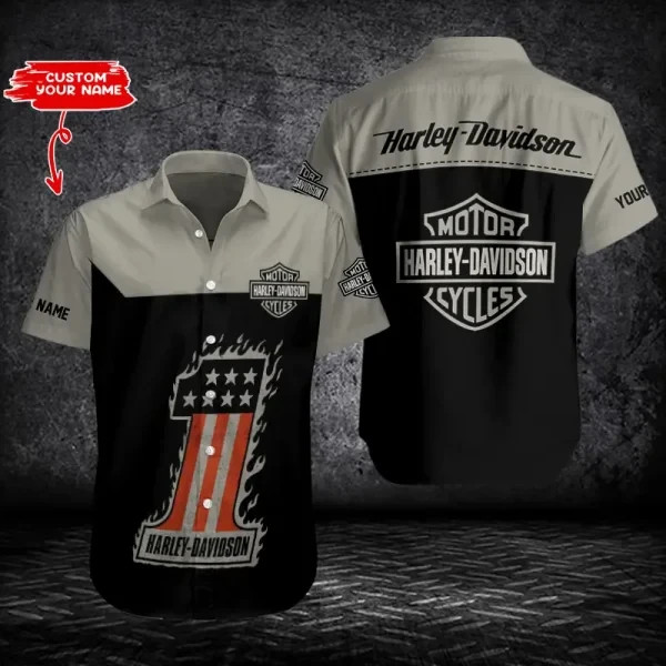 Personalized Harley Racing Davidson Casual Button Down Shirt Unisex Adults S-5XL