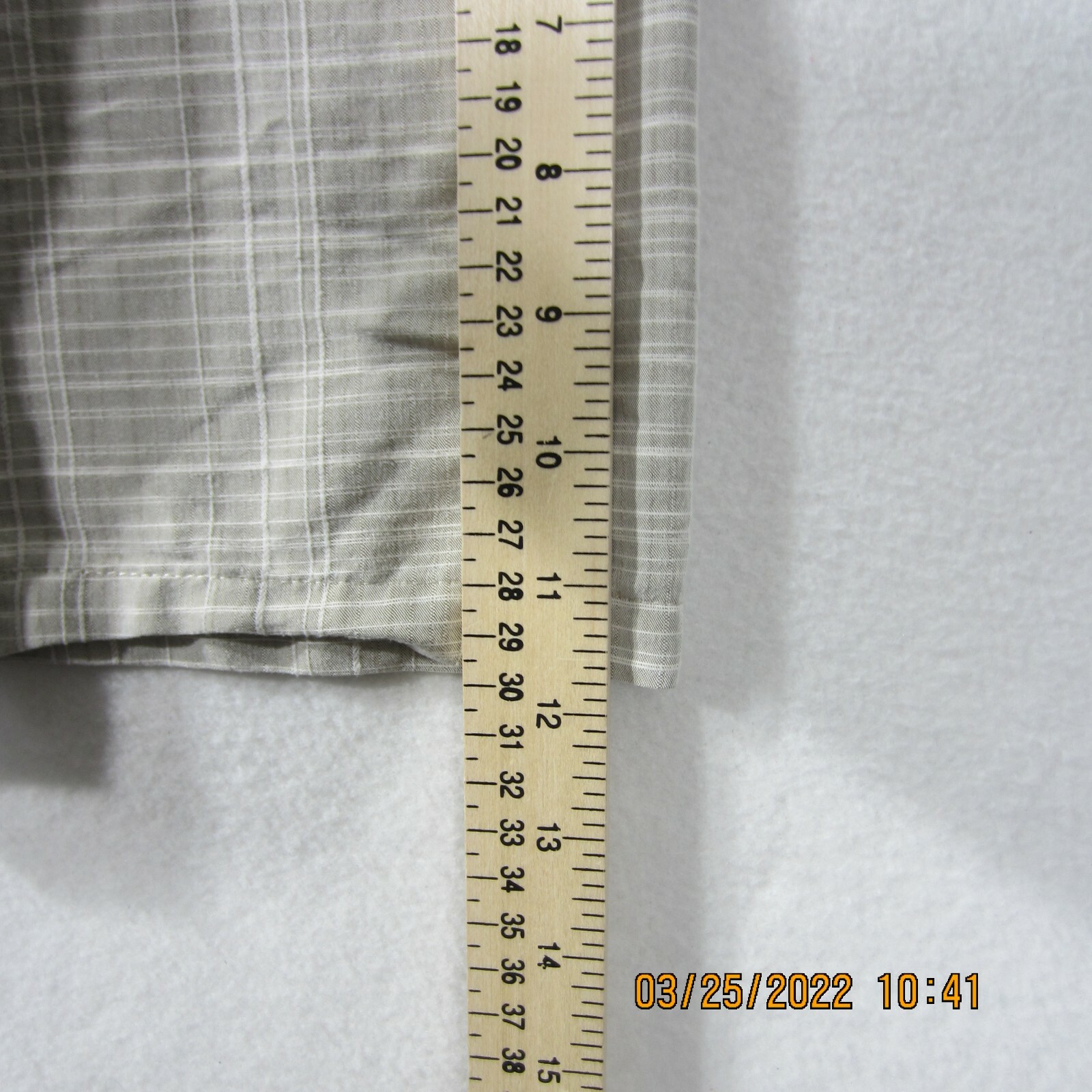 Palm Beach Shirt 2XL XXL Beige White Plaid Button Up Pocket Outdoor Casual Men