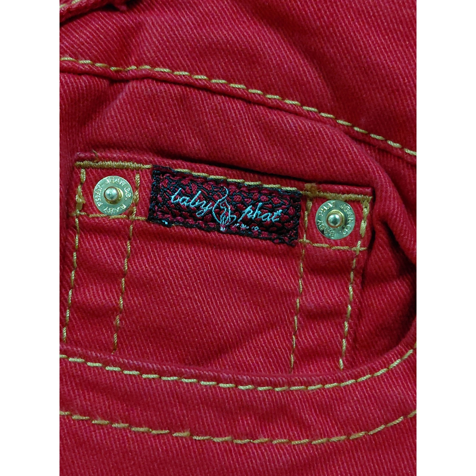 NWT Baby Phat Stretch Red Jeans Mid (10-12 in) Regular Denim Women Size 5