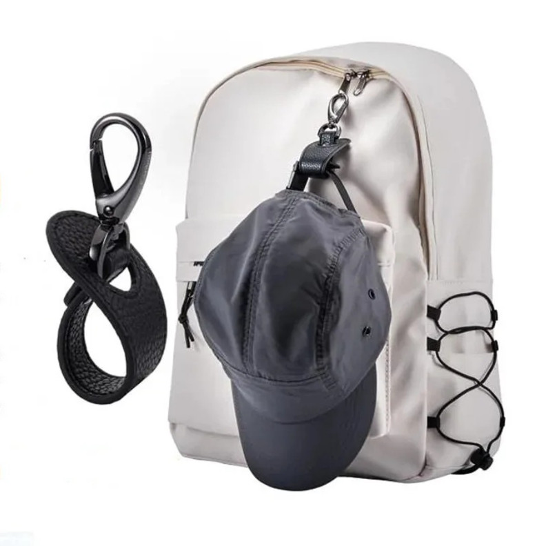1pcs Leather Travel Hat Clip Buckle Holder Hands-Free Strap for Hats & Gloves