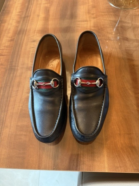 Gucci Horsebit Loafers Mens 8 D Flats 1953 Iconic Web Black Slip On Shoes
