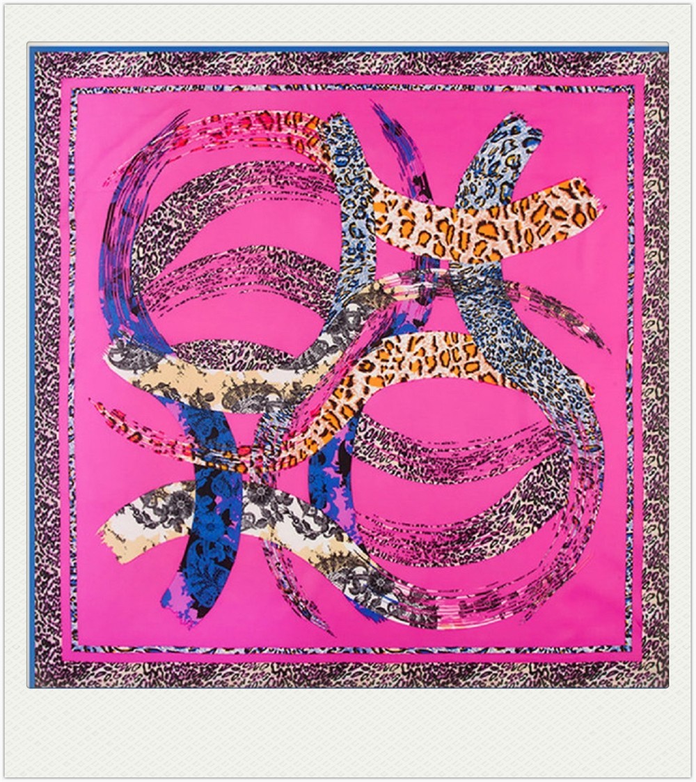 130*130cm stroll on the streets of Paris, 100% silk scarves +1 gift necklace #89