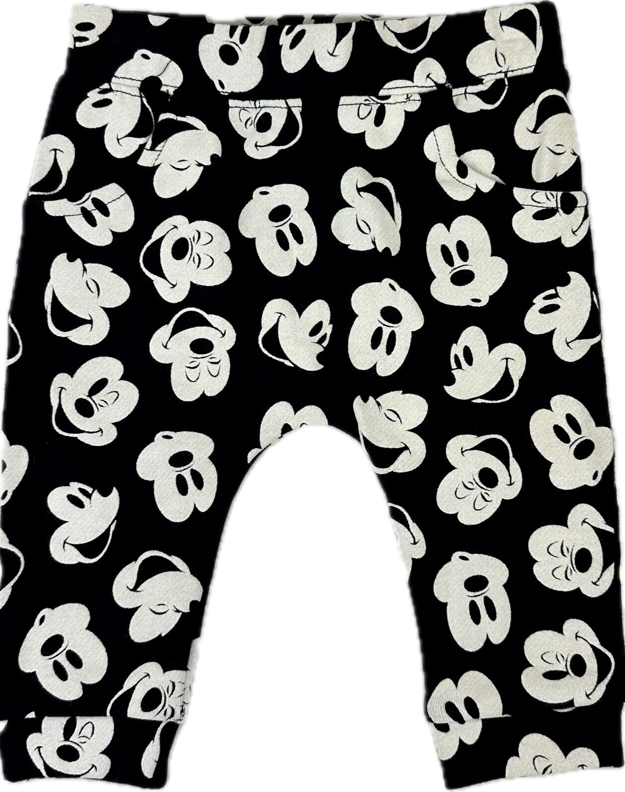Disney Store Baby 2 Pc Yellow Black Cotton Mickey Hoodie Sweatpants Set 6-9 MO