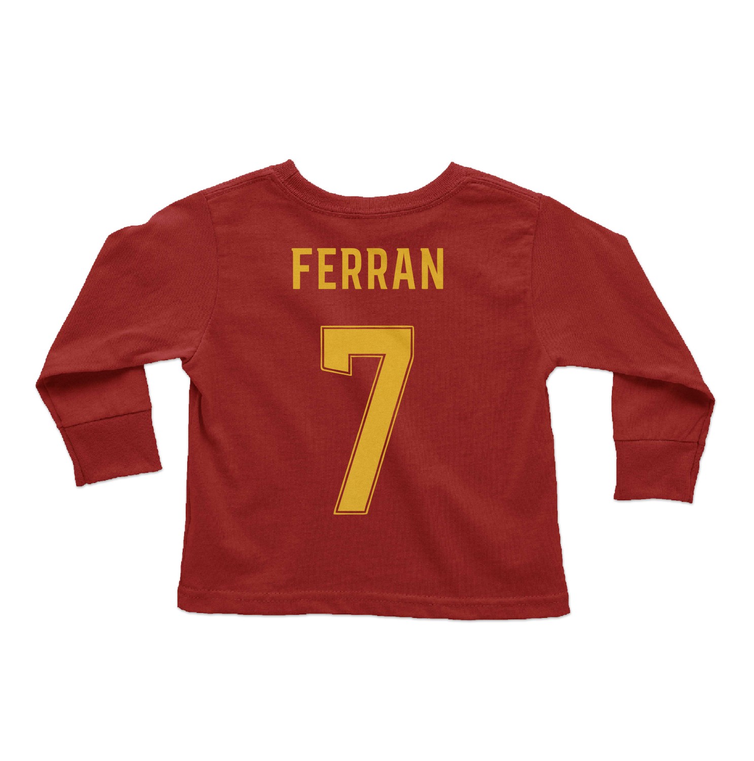 Spain Soccer Pride Ferran 7 Two-Sided Tribute Toddler Long Sleeve TShirt