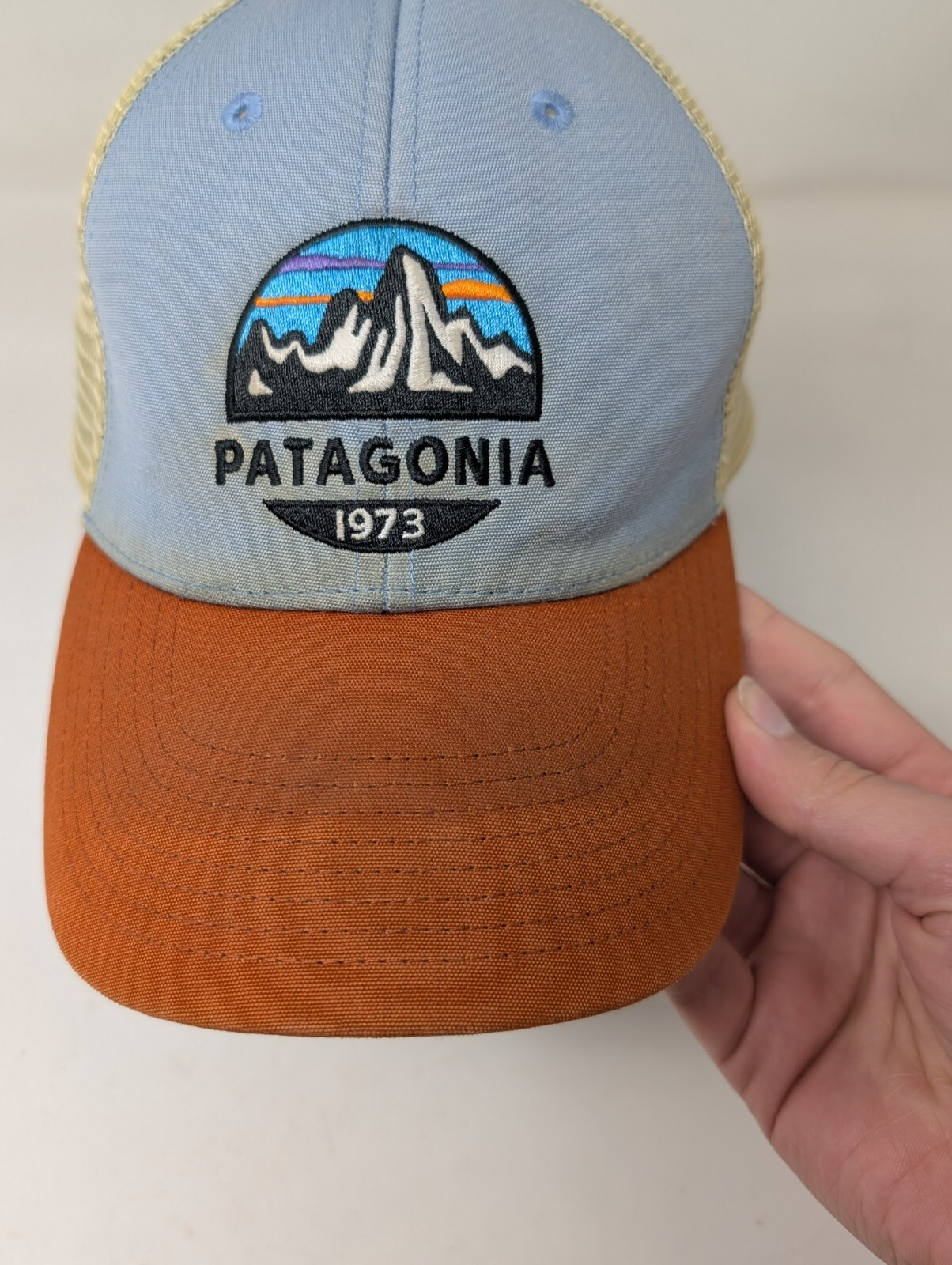 Distressed Faded Patagonia Fitz Roy Lo-Pro Trucker Snapback Baseball Hat CAP