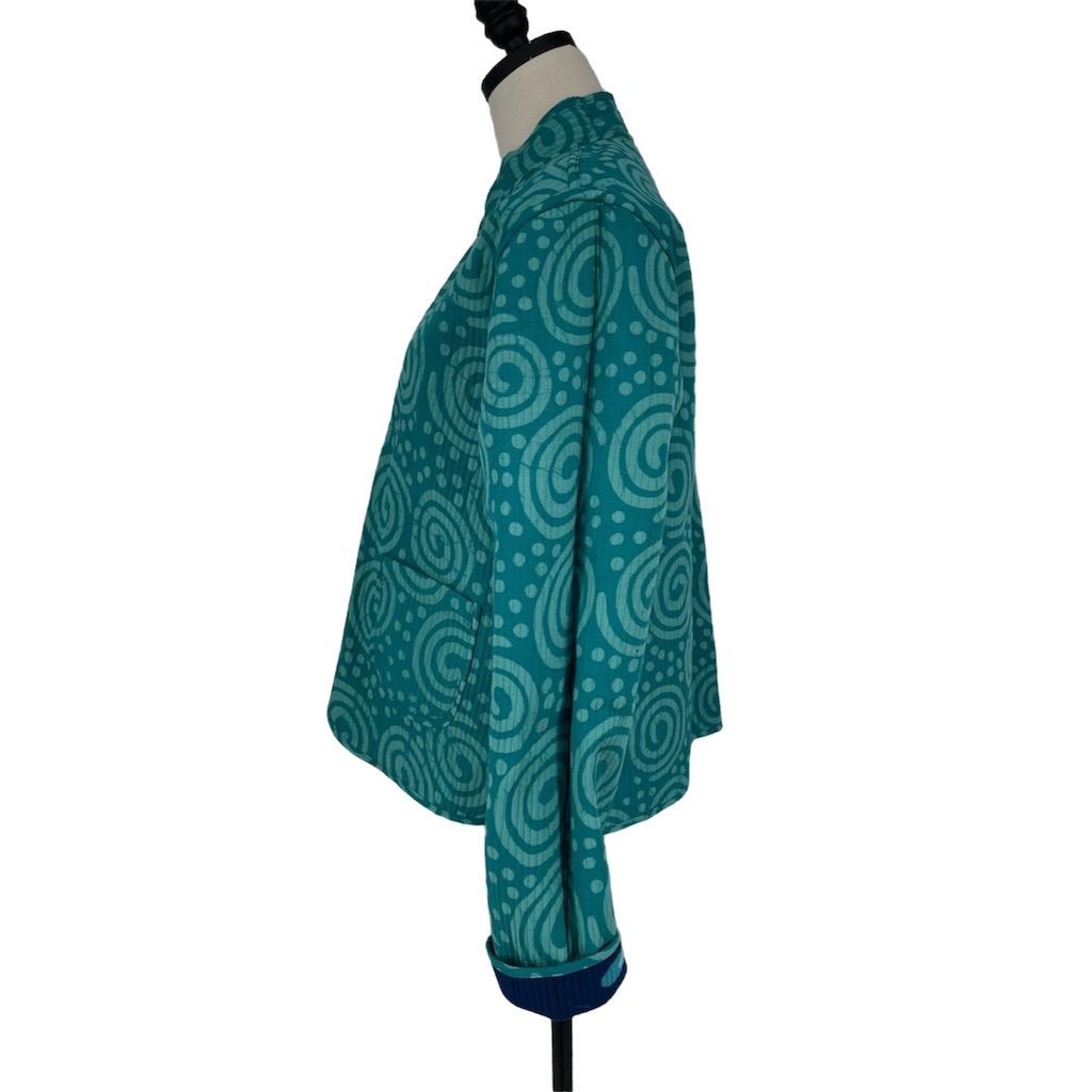 Draper’s & Damon’s Womens M Reversible Dragonfly/Swirl Quilted Jacket Multicolor