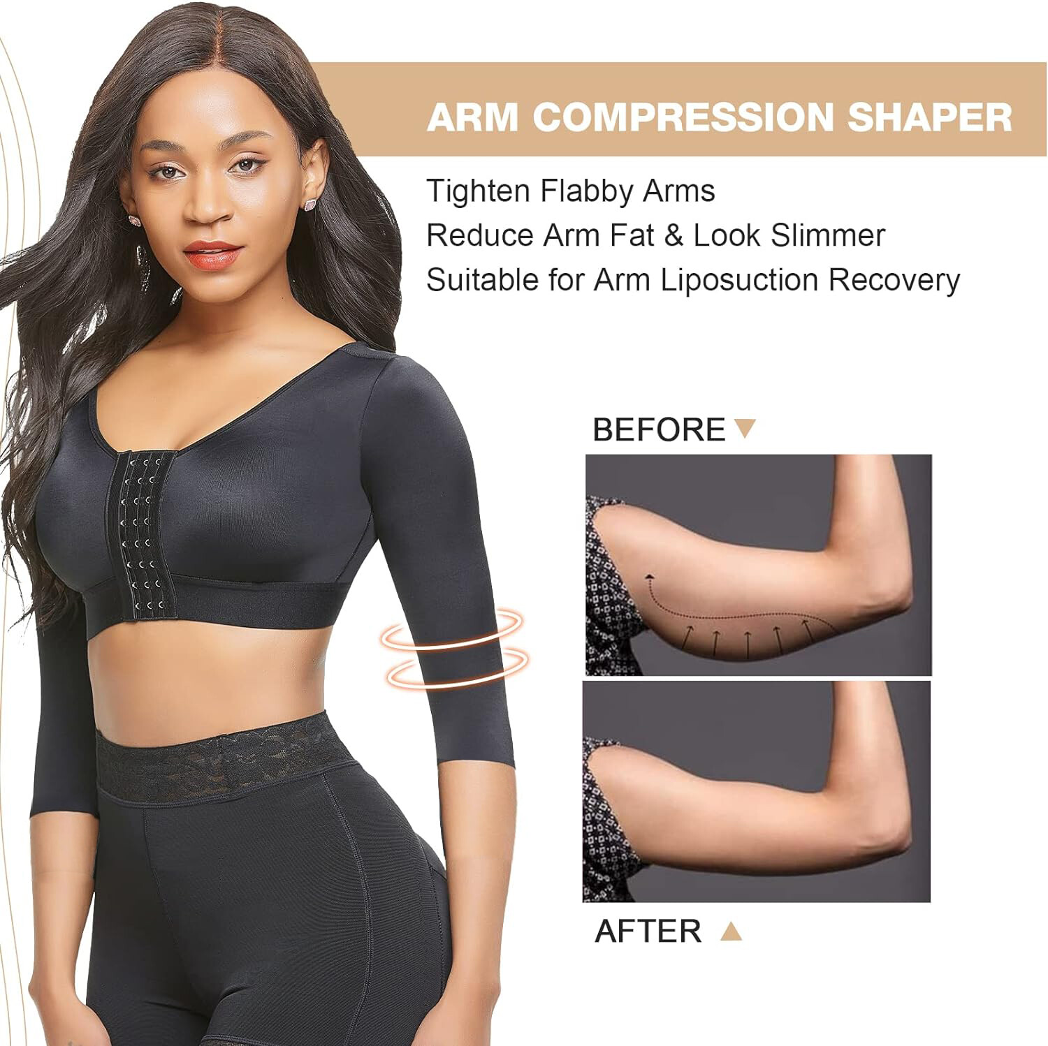 Arm Shaper for Women Post Surgery Compression Sleeves Slimming Faja Arm Lipo Top