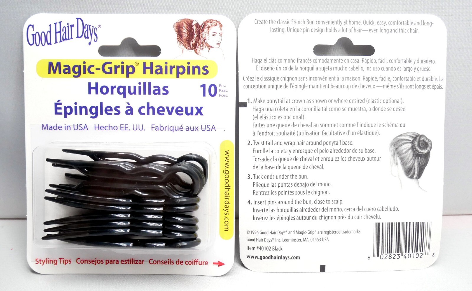 3 x Packs Magic Grip Hairpins 2 1/2″ Brown black clear (30 Pcs) Good Hair Days