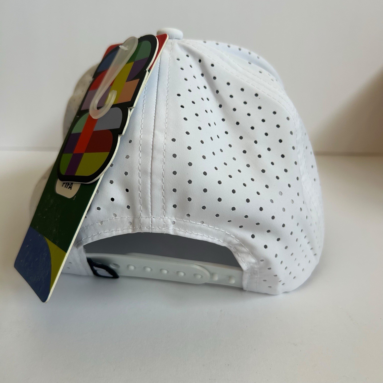 Official FIFA World Cup 26 Hat White Laser Perforated Snapback Cap New With Tags