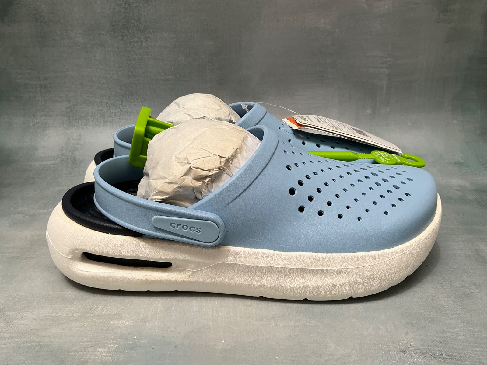 Crocs In Motion Calcite Light Blue Clog W/8 M/6 NWT