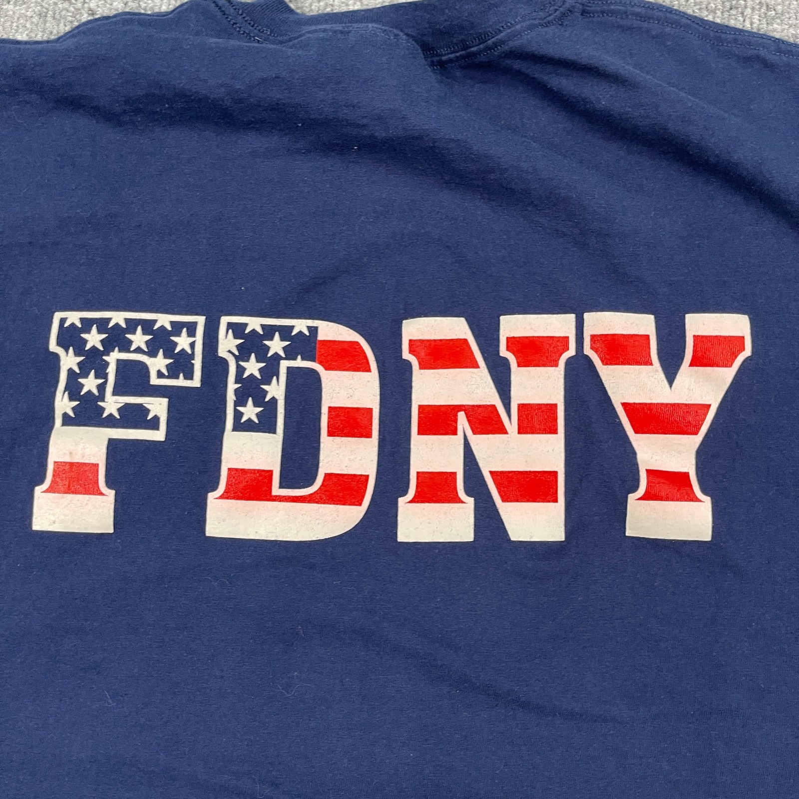 Vintage 2001 FDNY World Trade Center 9/11 Shirt Large 22×27 Blue