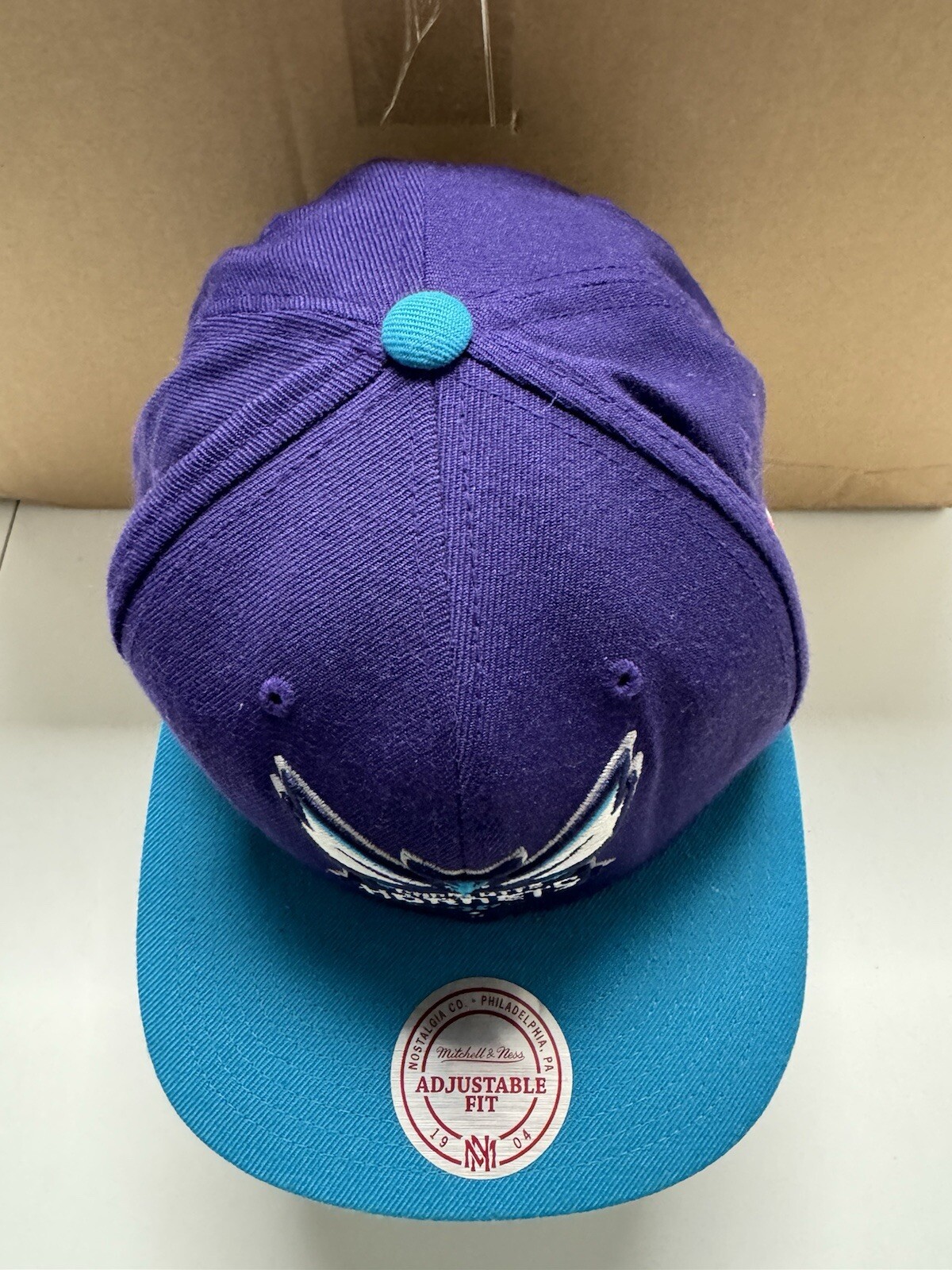 Charlotte Hornets NBA 2 Tone Team Logo Snapback Hat Mitchell & Ness EUC