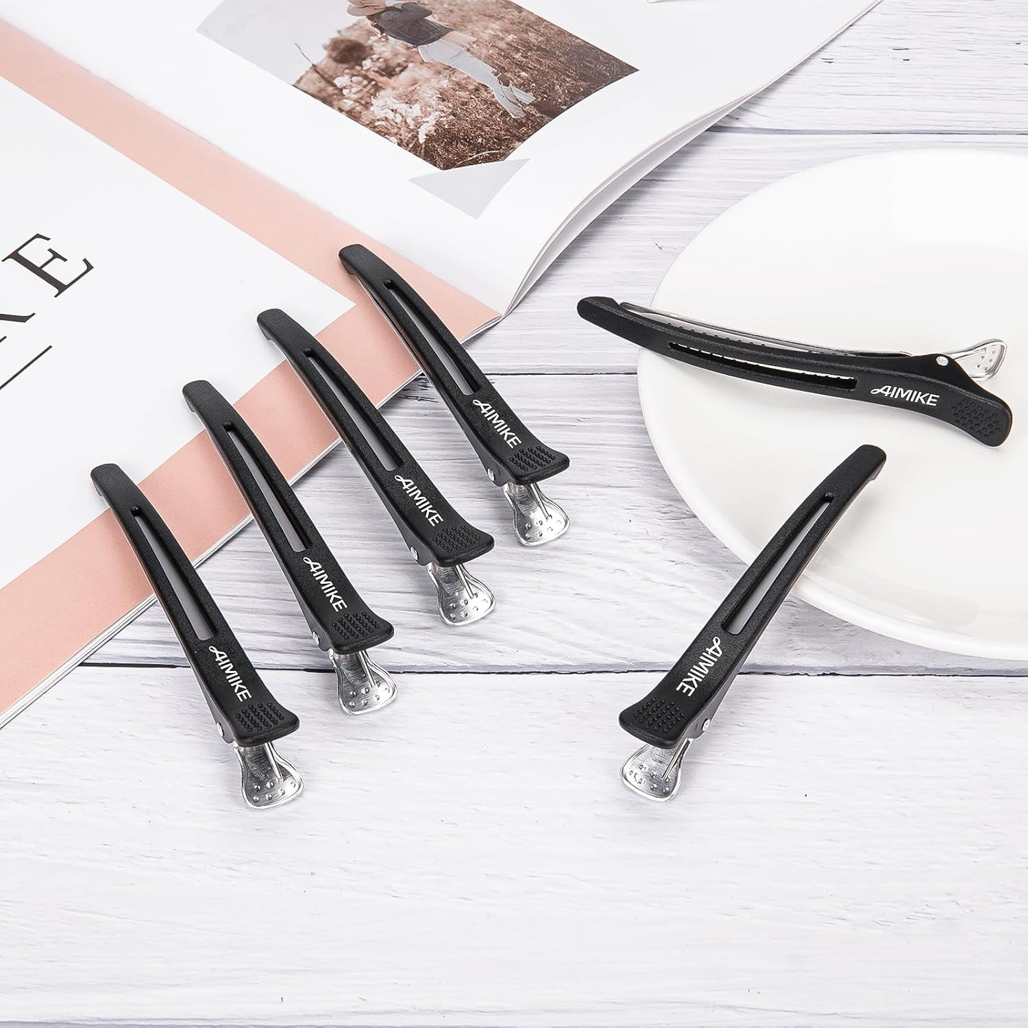6Pcs Professional Hair Clips for Styling Sectioning, Non Slip No-Trace Duck Bill