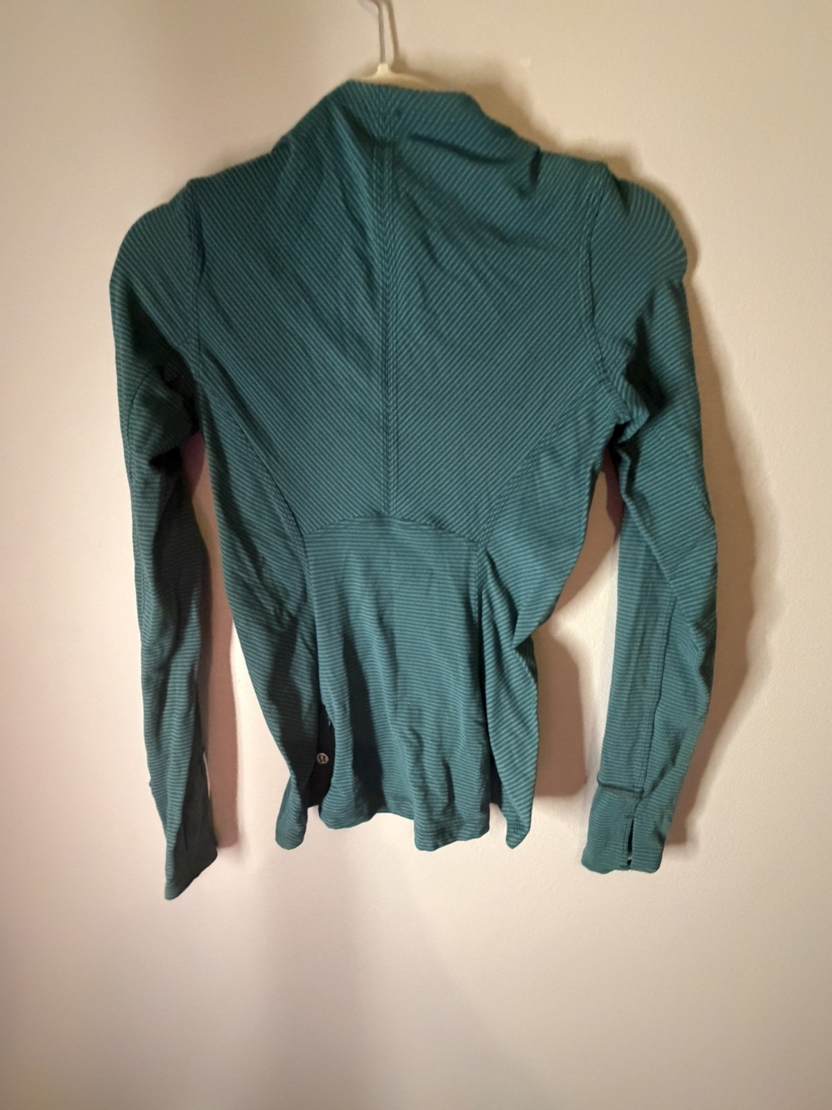 Lululemon Kanto Catch Me Long Sleeve Top Mini Pop Stripe Teal Womens Size 4