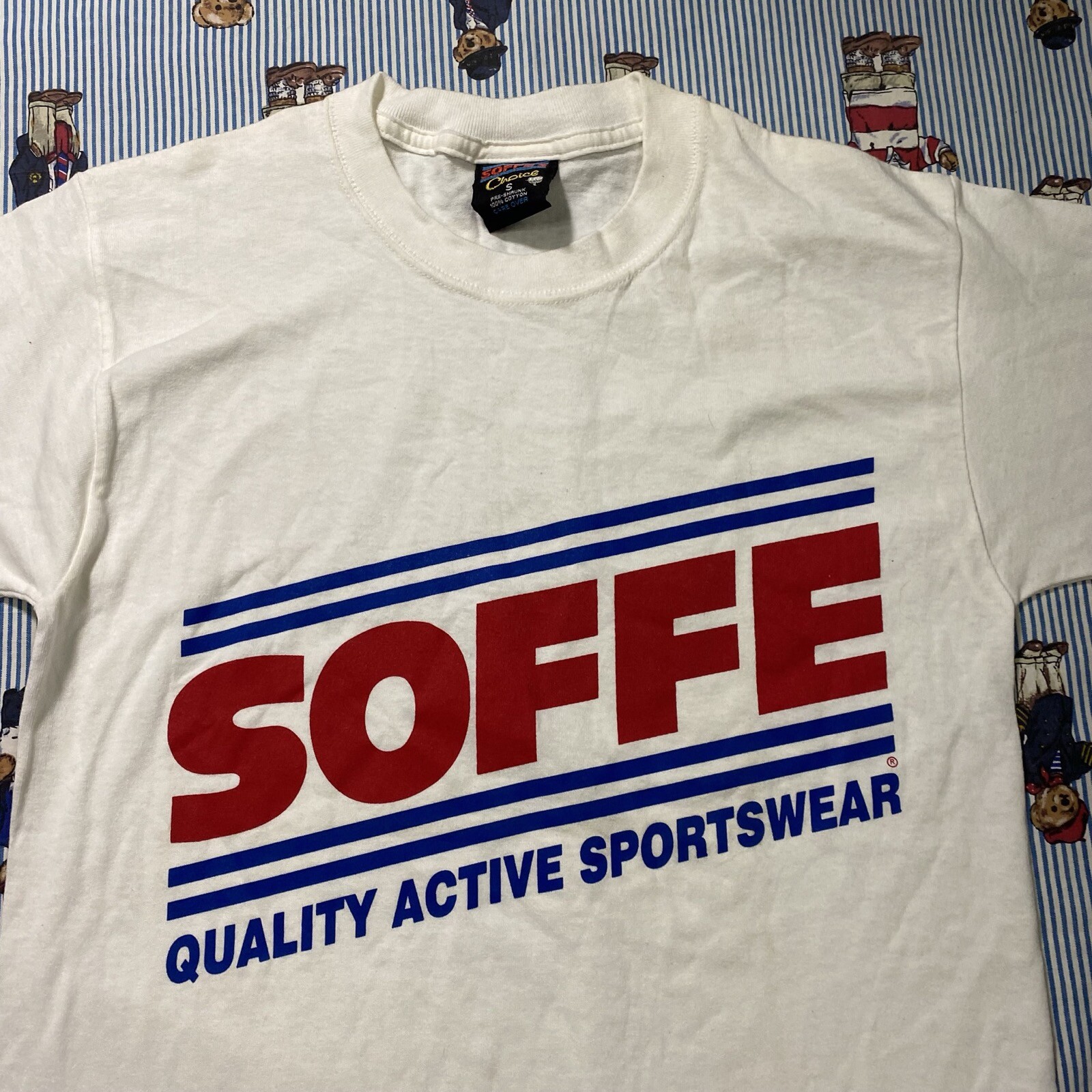 Vintage Soffe Choice Sportswear Graphic T shirt Adult SMALL White cotton USA