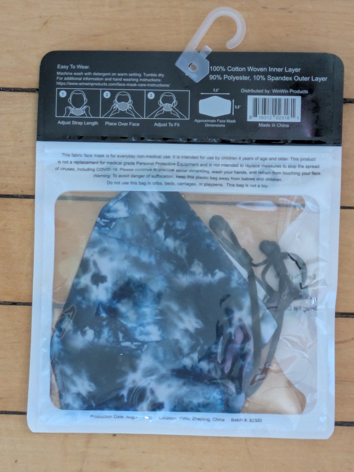 WinWin Five Pack Adult Fabric Washable Reusable Face Masks NEW Wholesale Lot