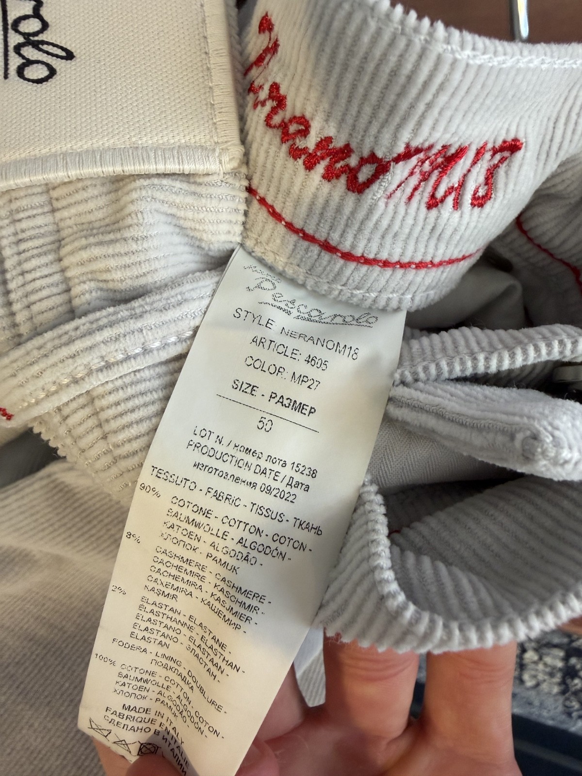 Marco Pescarolo Grey Corduroy Pants