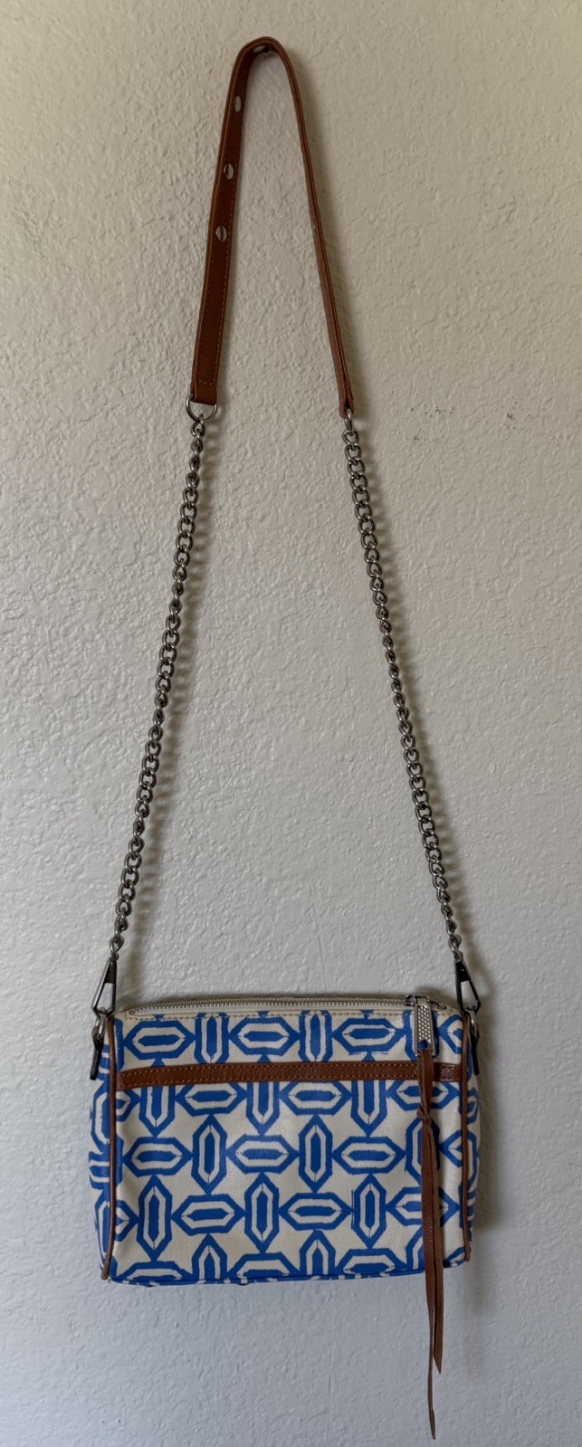 Rebecca Minkoff Blue White Mini MAC Crossbody Bag Purse Designer SEE DESCRIPTION