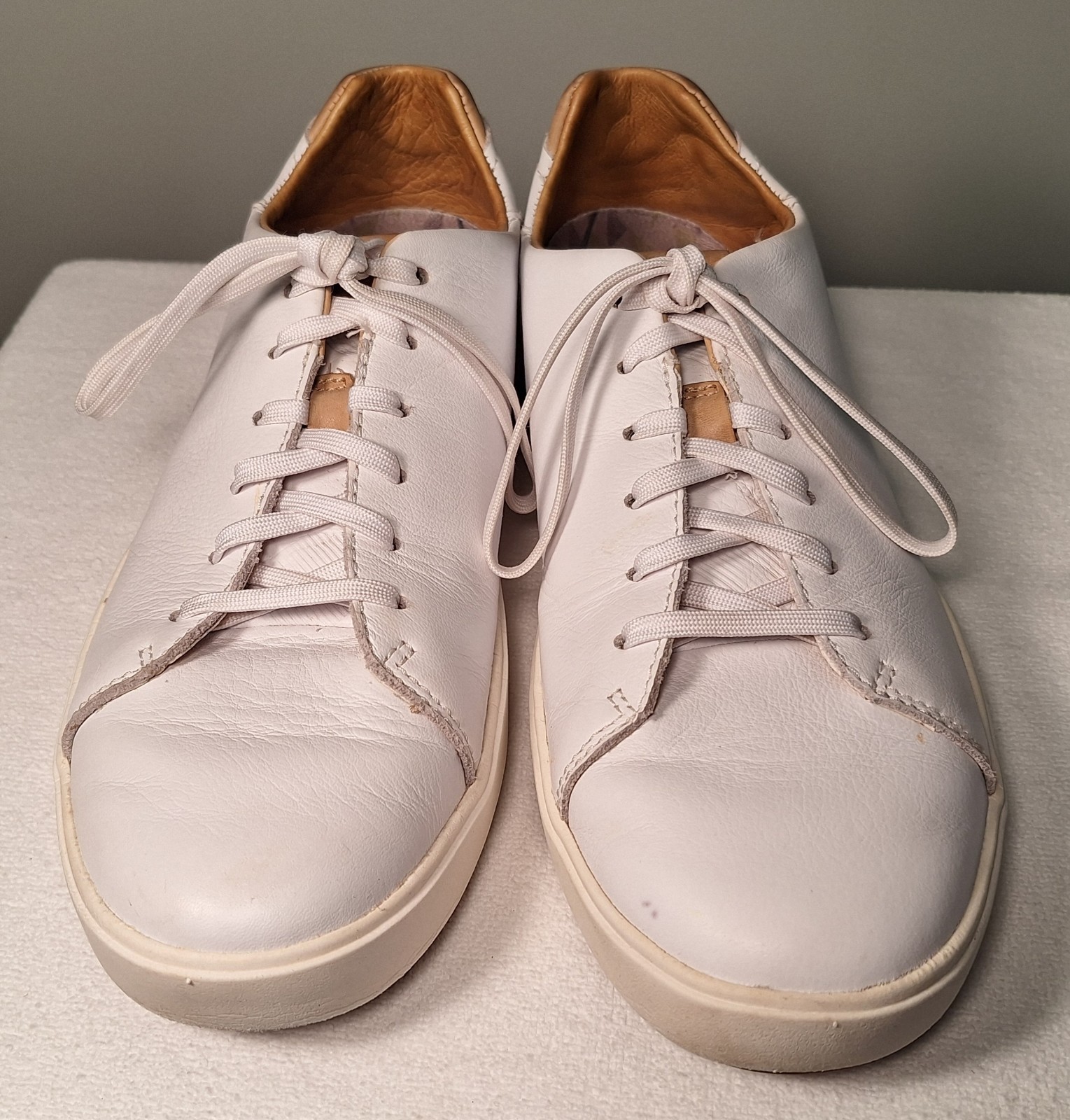 Olukai Lae’ahi Li ‘Ili Shoes Men’s Size 9.5 Leather Sneakers Low White