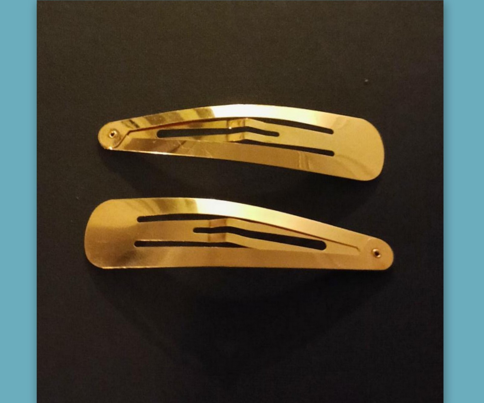 2 Extra Large 4″ Metal Snap Hair Clips pair Minimalist side Barrettes for Women