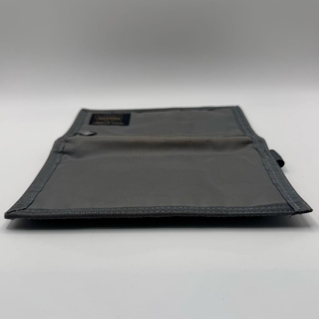 Porter Capsule Wallet Bifold Gray Nylon Compact Cash Card Holder Used