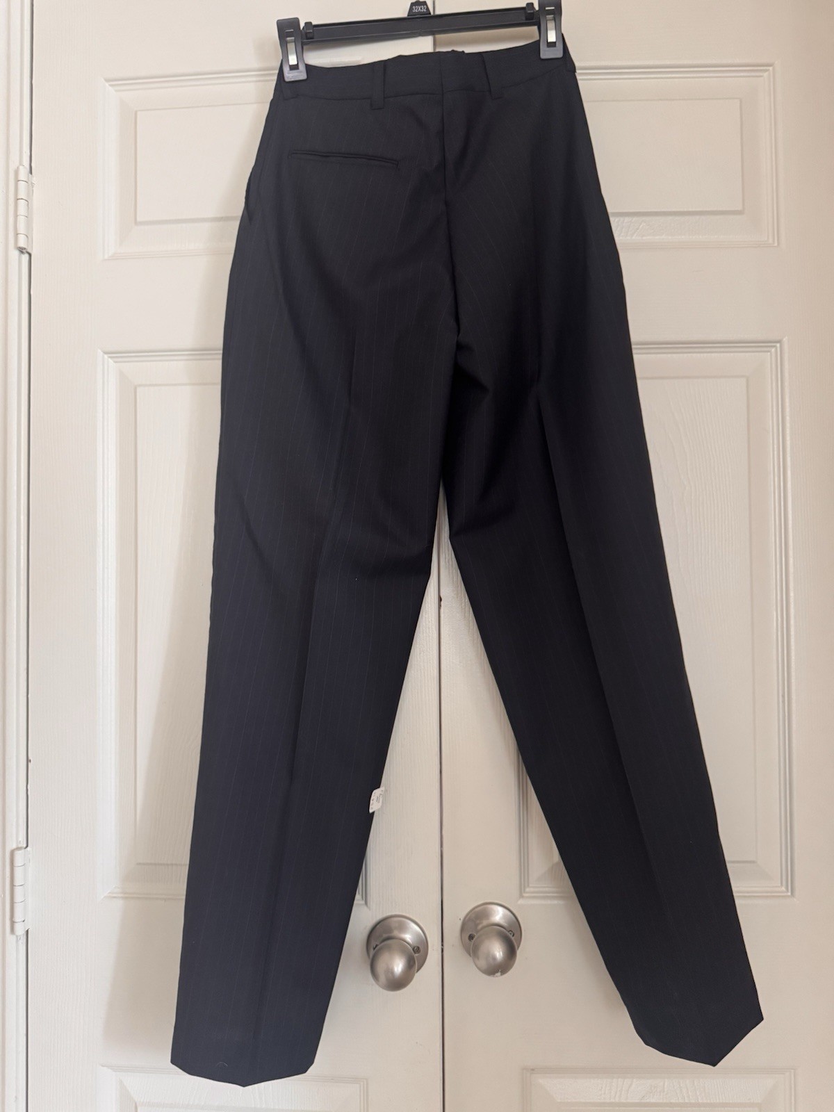 Vintage Christian Dior Pinstripe Wool Blend Pantsuit Doubl Breasted Blazer Sz 16