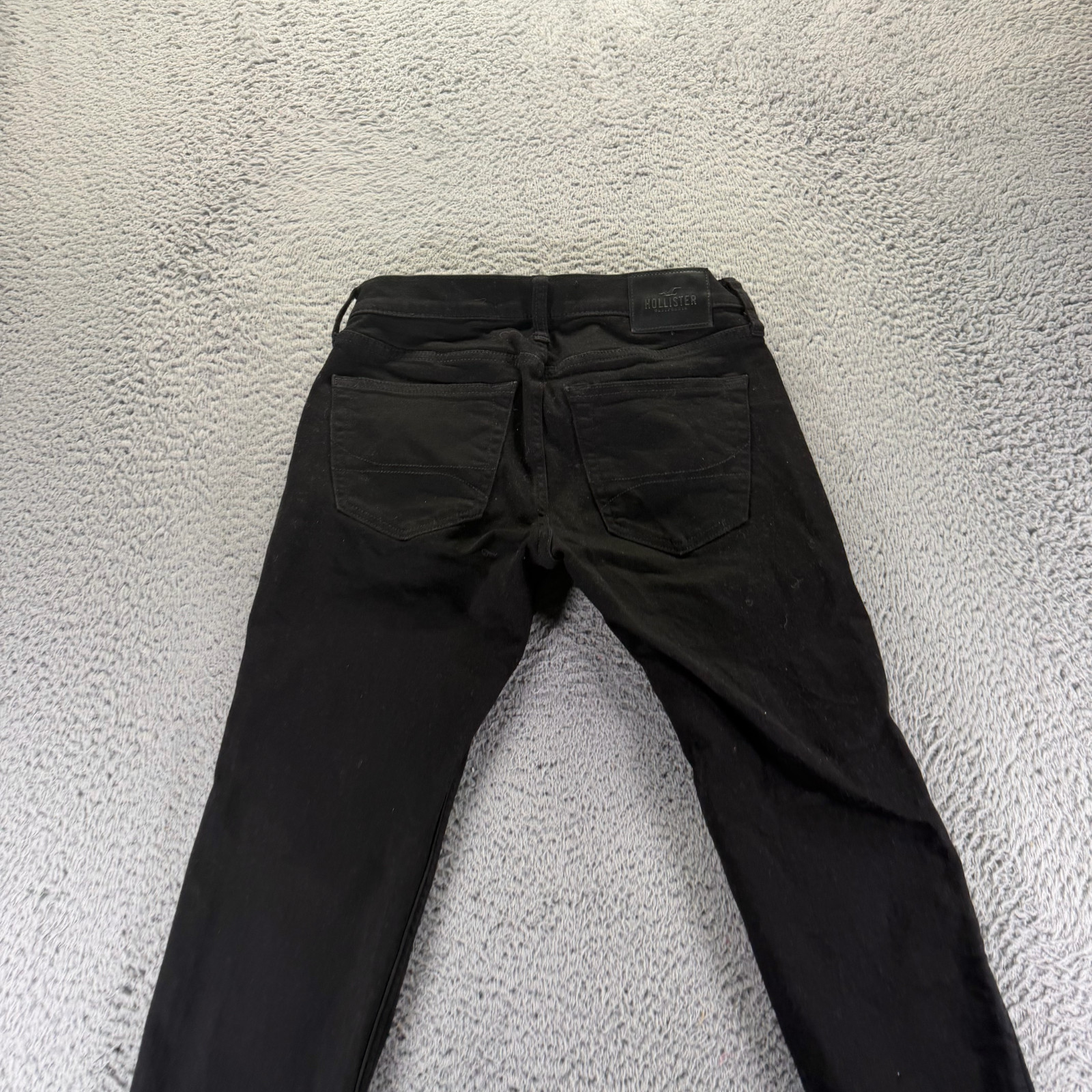 Hollister Jeans Mens 29×30 Black Cotton Denim Skinny Leg Stretch Workwear Travel