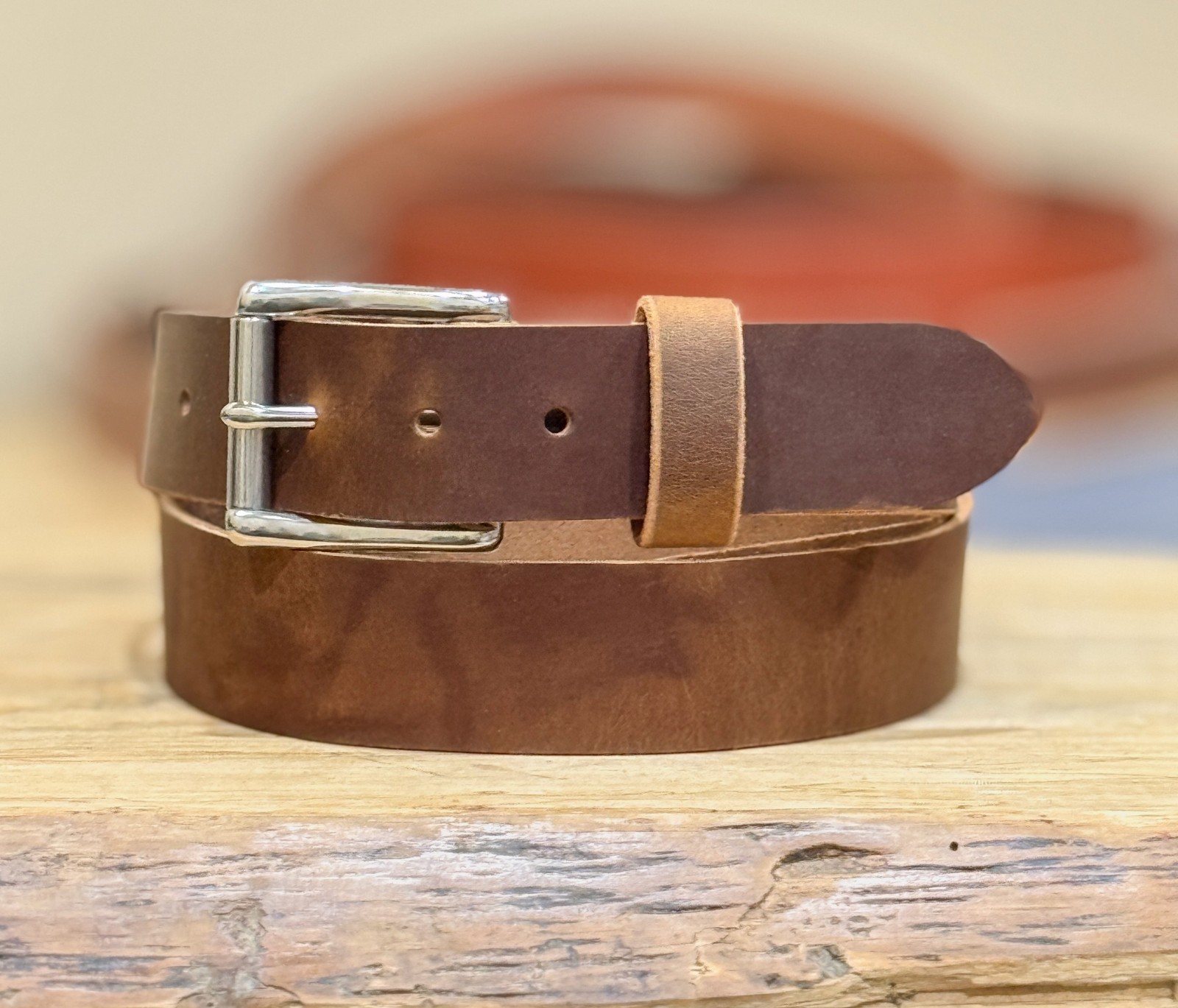 Full Grain Leather Belt 1.5″ Heavy Duty Buffalo Crazy Horse Work Belt USA