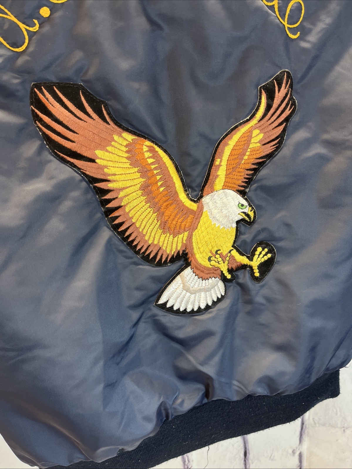 Vintage Timber King USAF Flight Jacket Eagle Embroidered MA-1 Bomber Small USA