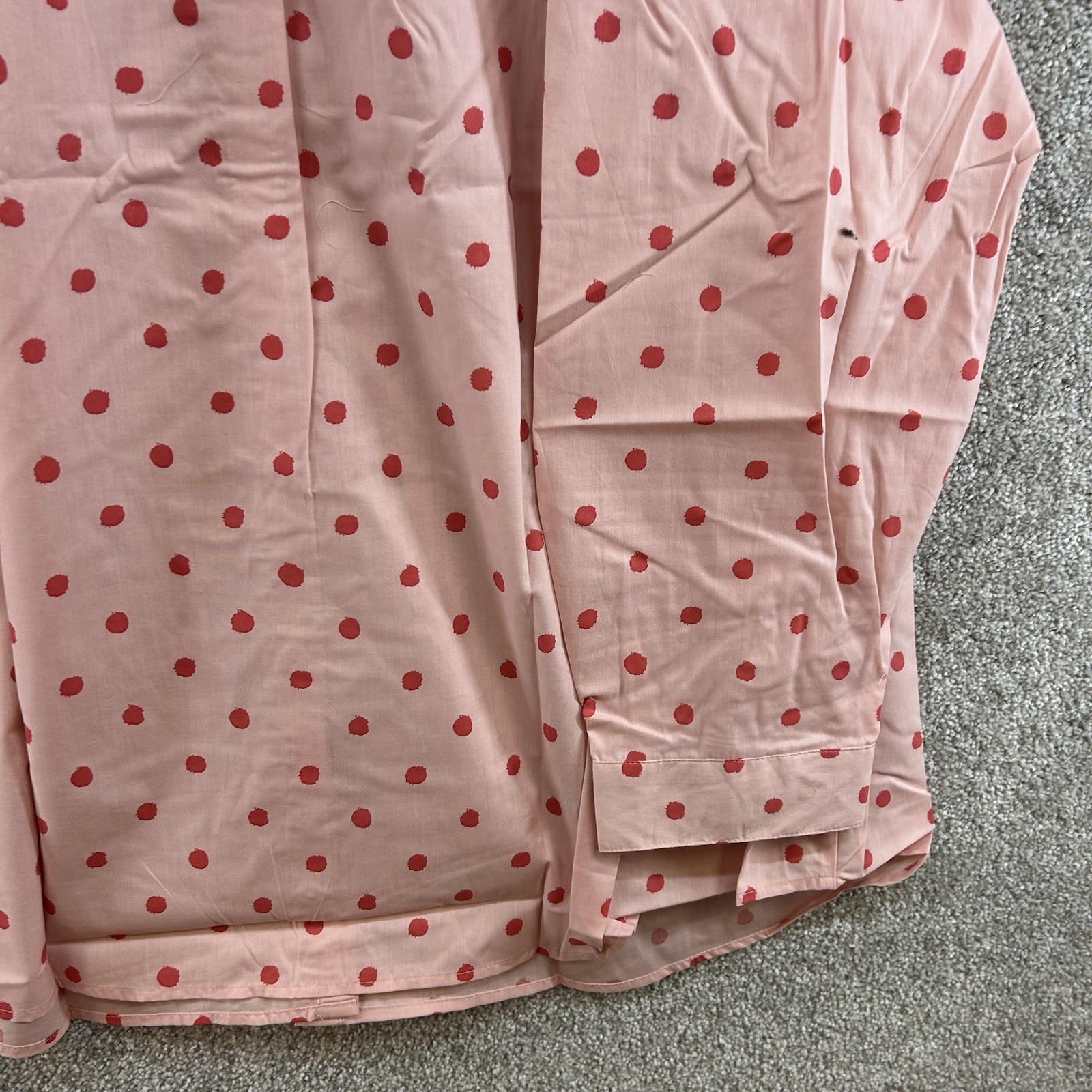 NWOT Roman’s Women’s Button Front Shirt Size 32W Pink Red Polka Dot Blouse Plus