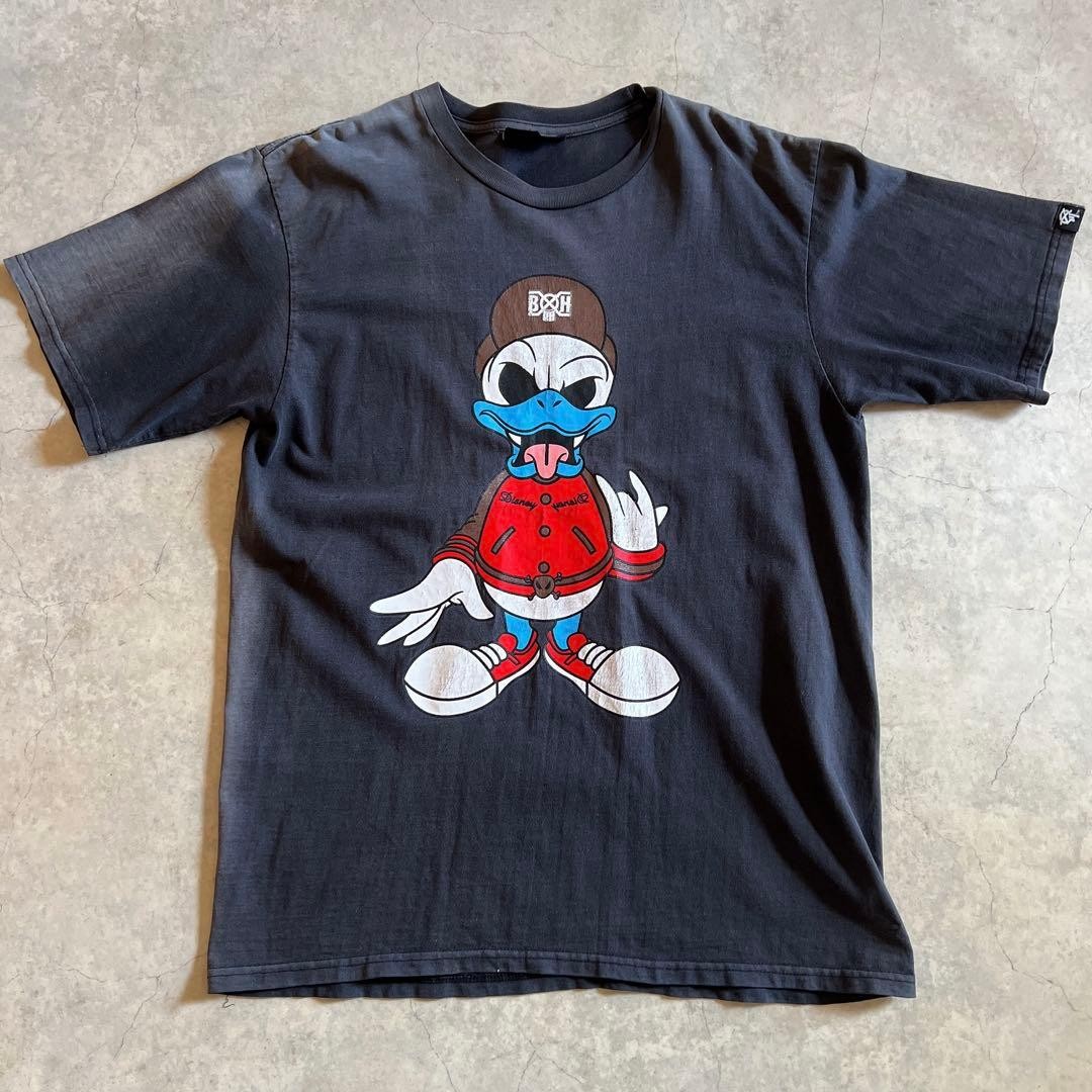 BOUNTY HUNTER Disney Donald Duck T-Shirt Black XL BxH Tokyo Streetwear Rare VTG